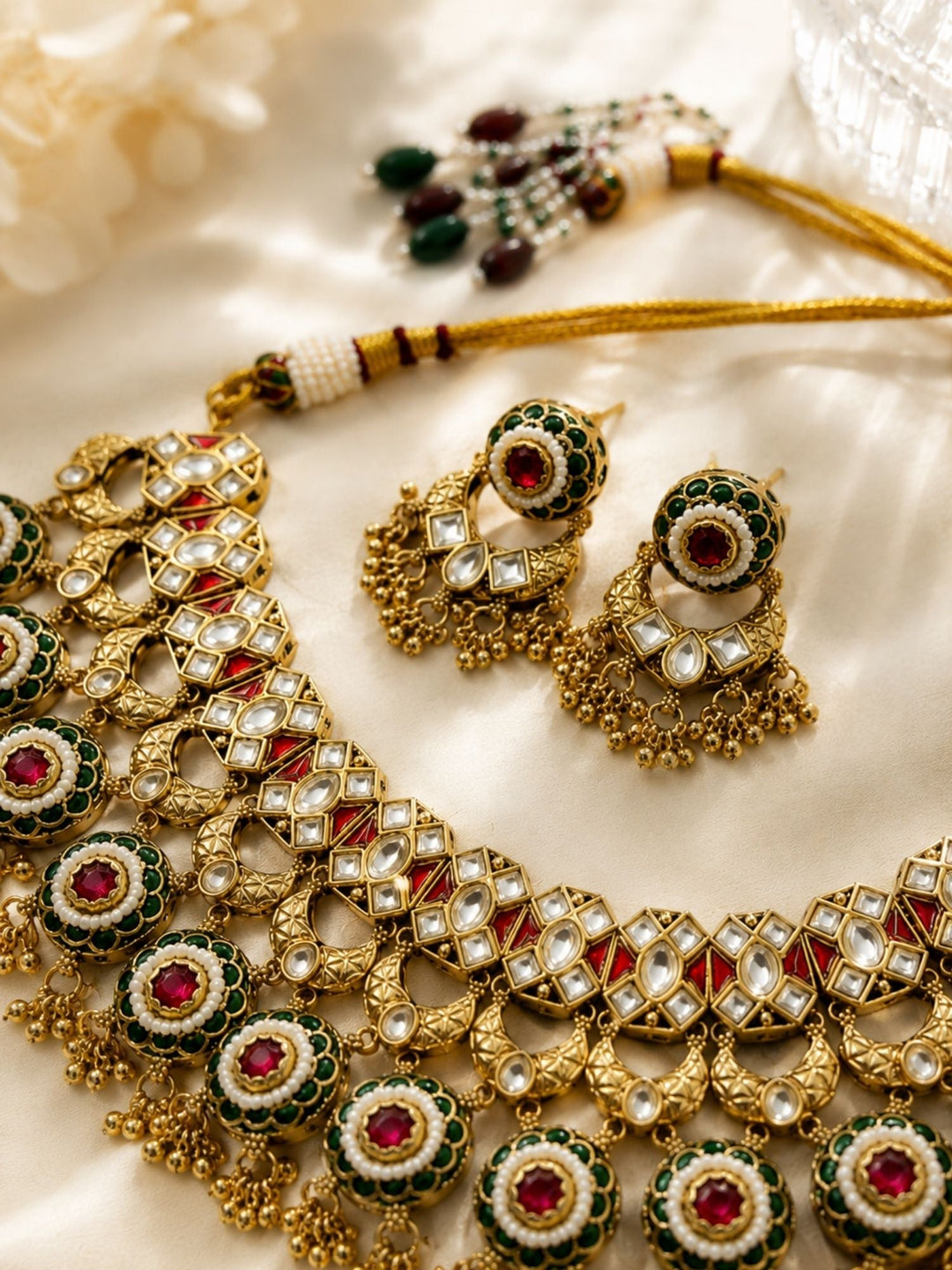 Antique Kundan Temple Choker Set | SHOBITAM