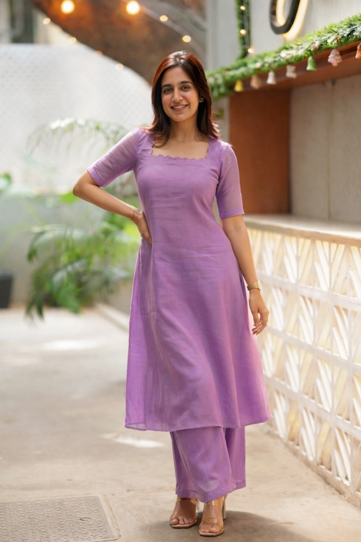 Aarna Lilac Kurta Set (Set of 2) | SHOBITAM