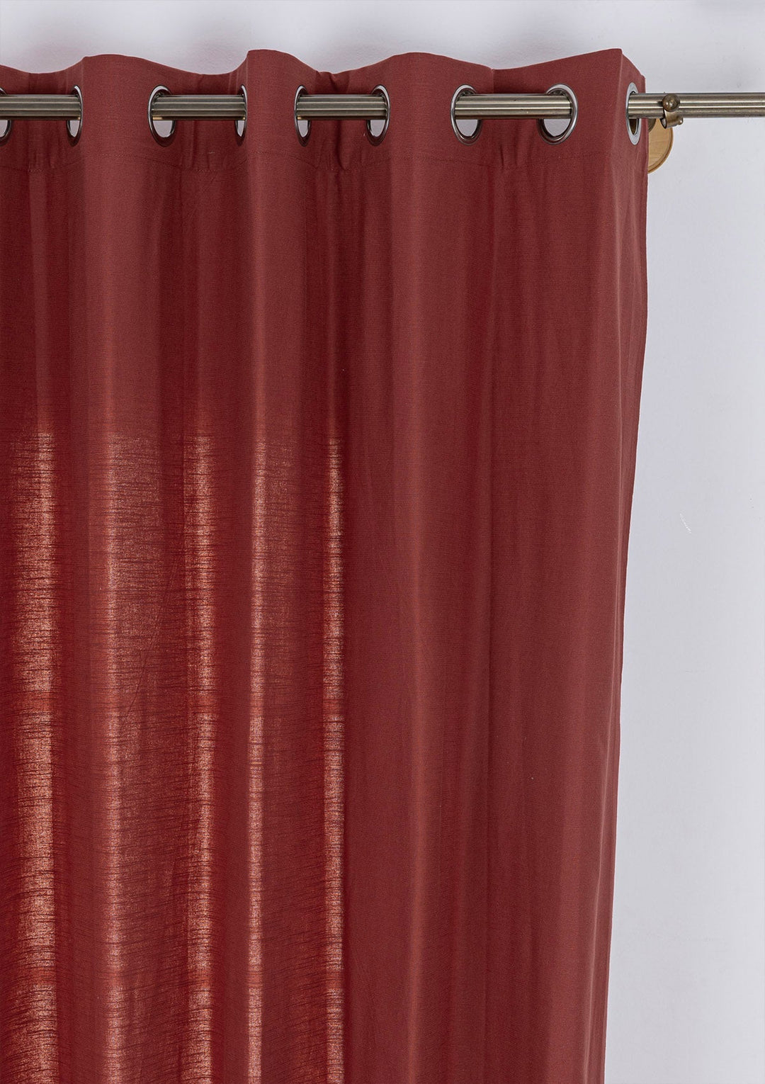 Crimson Red 100% Cotton Plain Curtain for living room & bedroom - Room Darkening - Single Piece | SHOBITAM