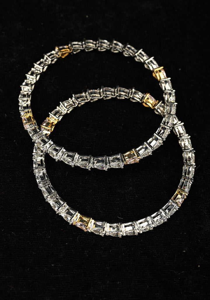 92.5 Pure Silver, Gold-Plated Purvika Pair Bangles Size 2.6"