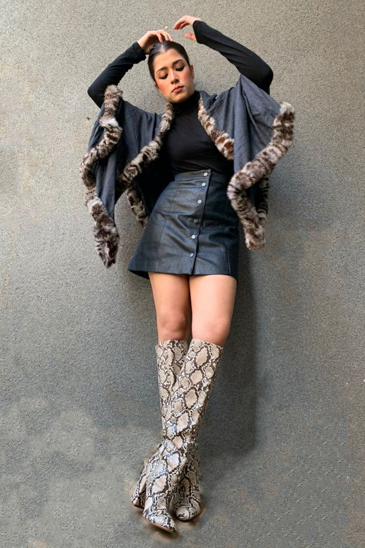 Sukhmani Gambhir In Pashmina Fur Border Stole | SHOBITAM