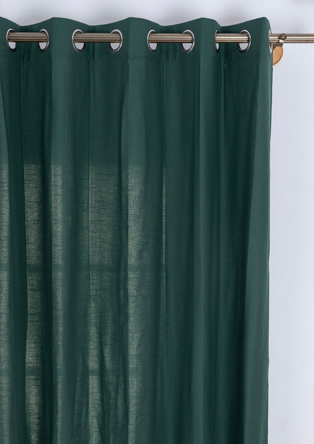 Jade Green 100% Cotton Plain Curtain for living room & bedroom - Room Darkening - Single Piece | SHOBITAM