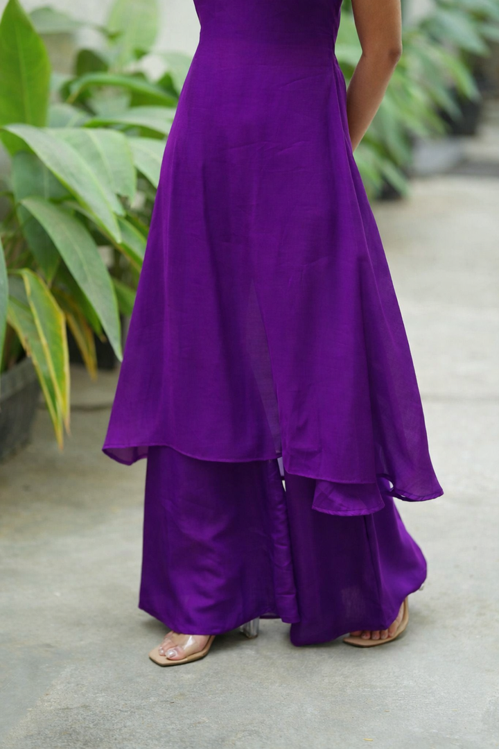 Nandhitha Violet Kurta Set ( Set of 2) | SHOBITAM