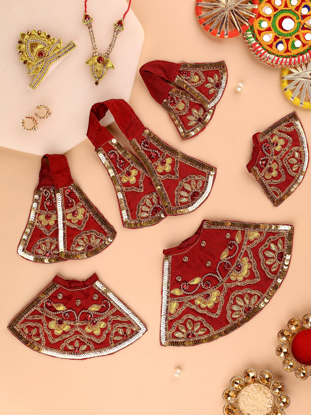 Maroon Divya Raas Lehenga Patka