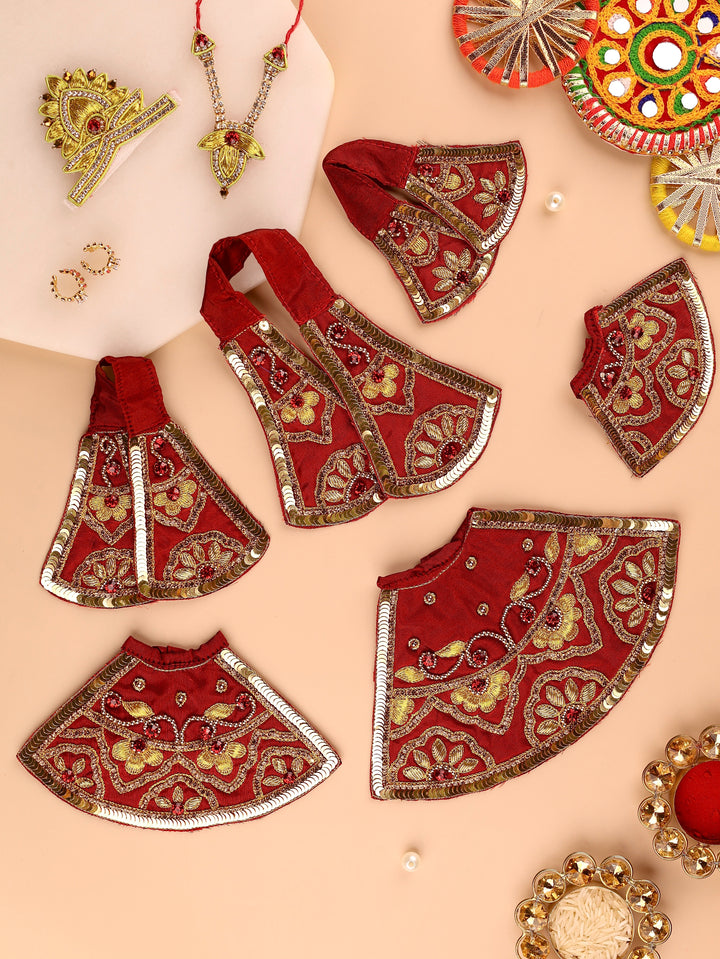 Maroon Divya Raas Lehenga Patka