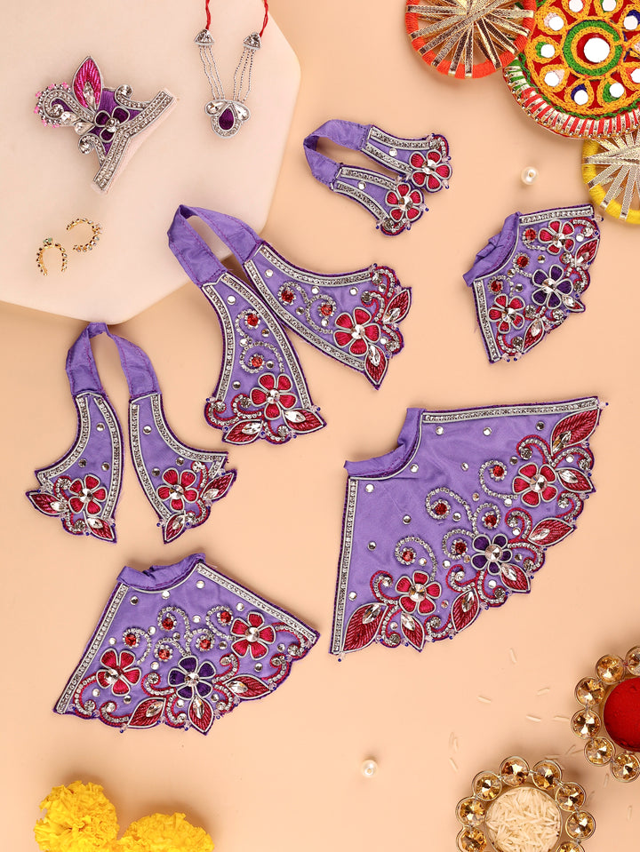 Pushp Mala Lavender Lehenga Patka 4 piece set