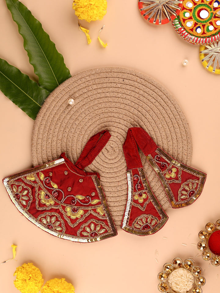 Maroon Divya Raas Lehenga Patka