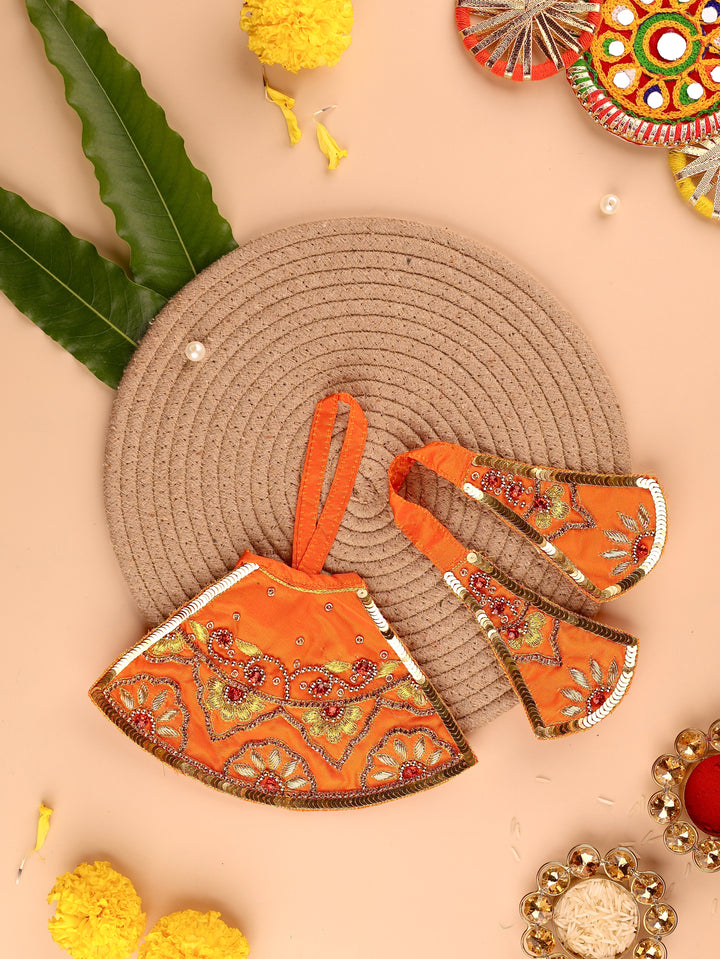 Orange Divya Raas Lehenga Patka