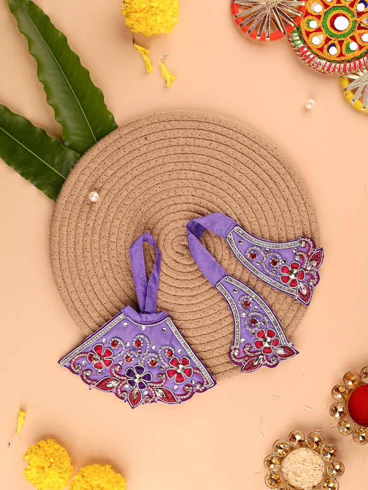 Pushp Mala Lavender Lehenga Patka 4 piece set