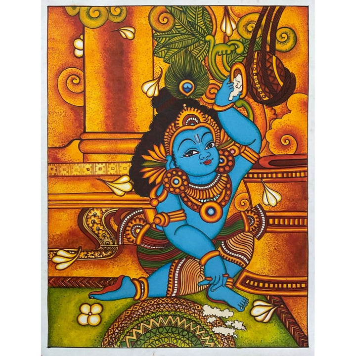 MURAL PAINTING BUTTER KRISHNA 26*20 | SHOBITAM
