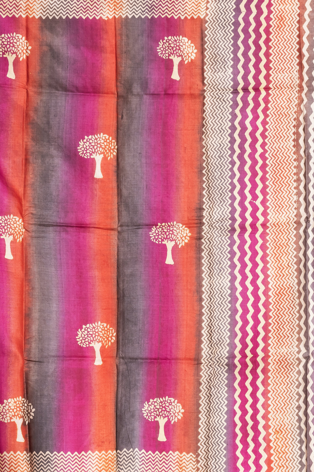 Half n half printed tussar saree | SILK MARK CERTIFIED | SHOBITAM