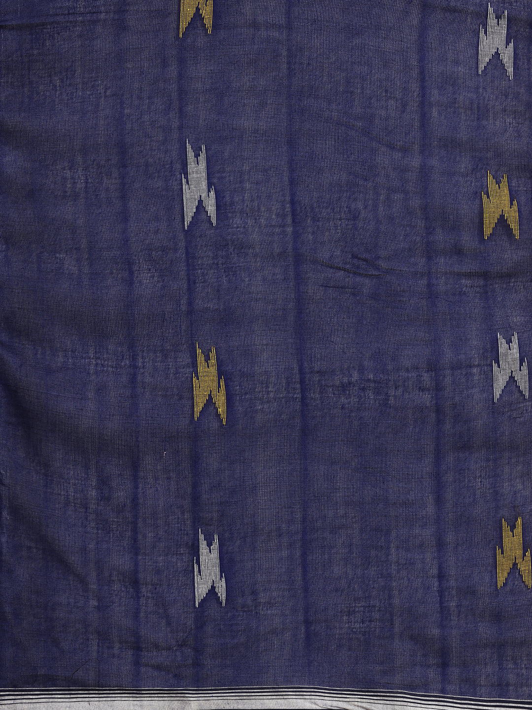 Blue & Red Handloom Cotton Jamdani Saree | SHOBITAM