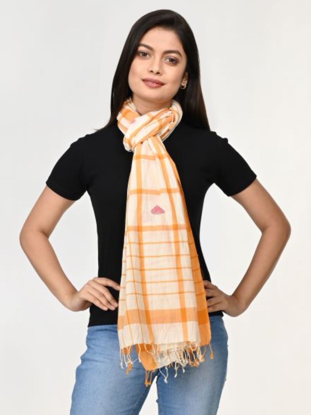 Handloom Jamdani Cotton Stole for women | SHOBITAM