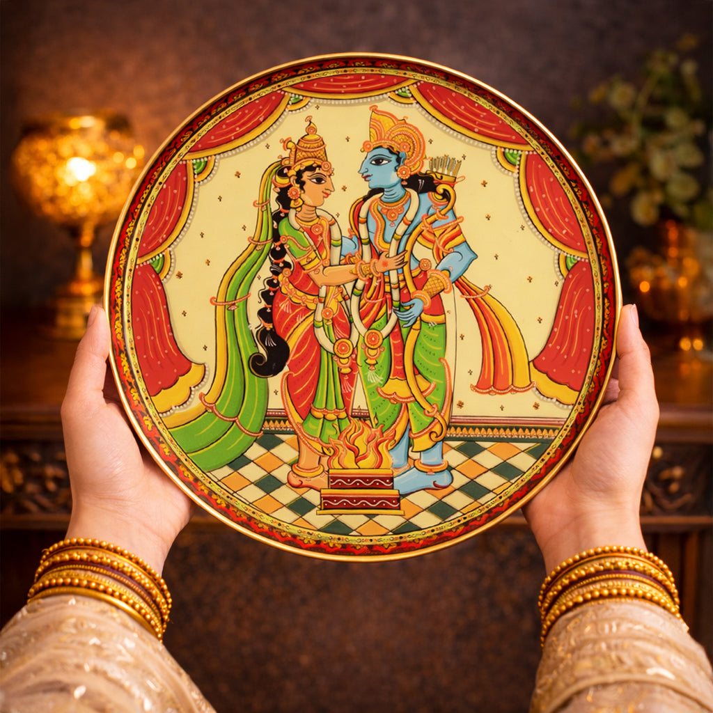 Ramayan Bengal Pattachitra Wall Plates -Set of 3