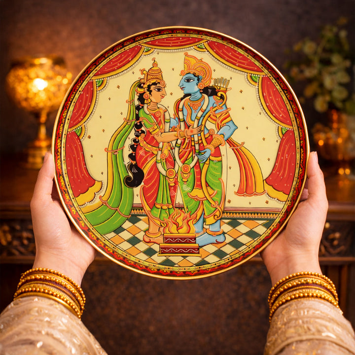 Ramayan Bengal Pattachitra Wall Plates -Set of 3