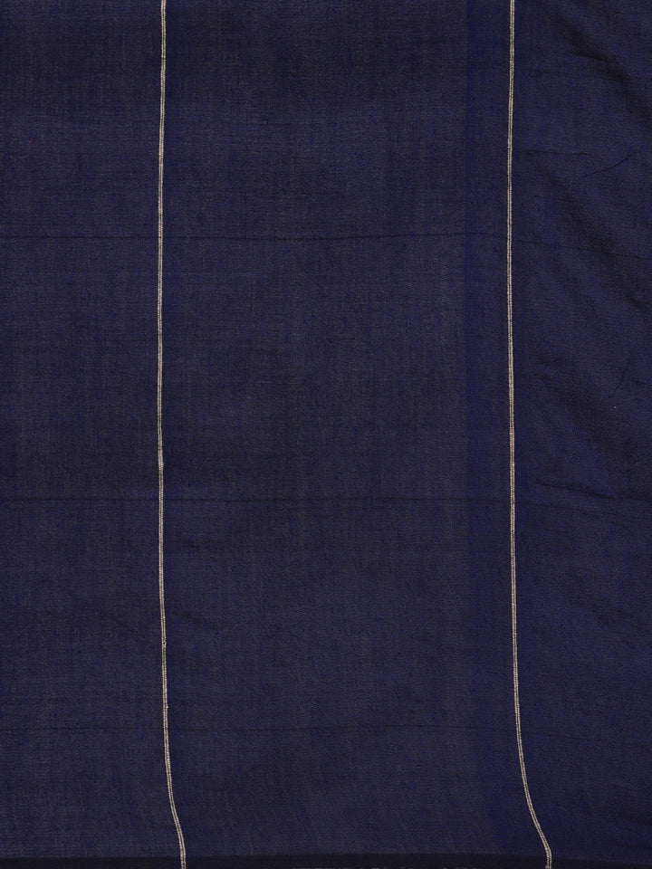 Blue Pure Cotton Saree with Long Tassels and Blouse piece