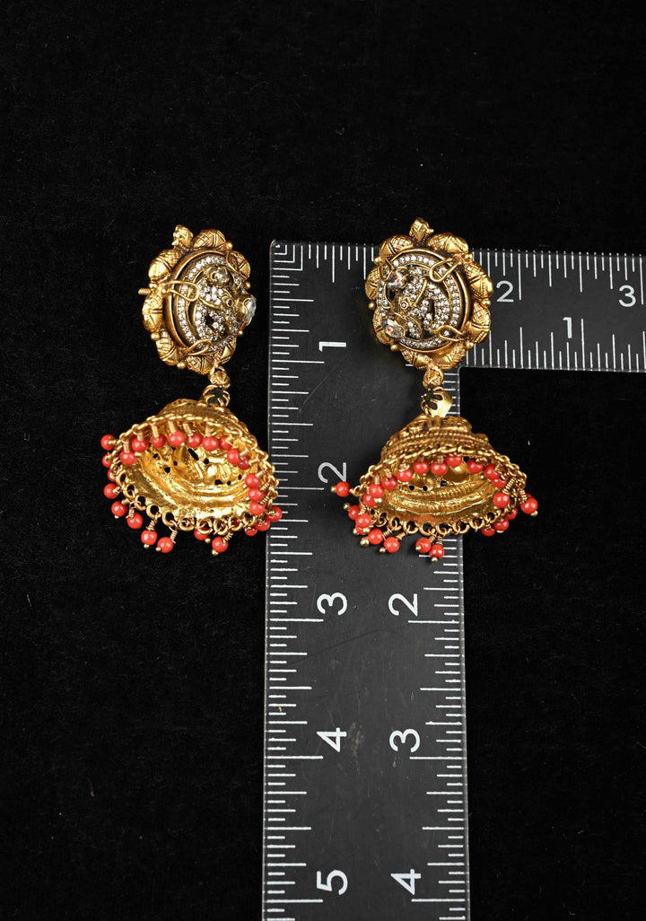 92.5 Pure Silver, Nakshi Jhumkas with Contemporary Encrusted stones