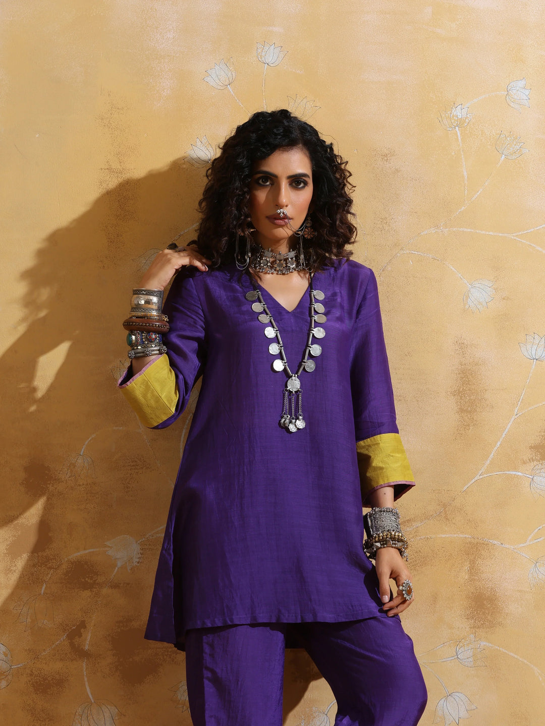 Purple Muslin Silk Co-ord Set | SHOBITAM