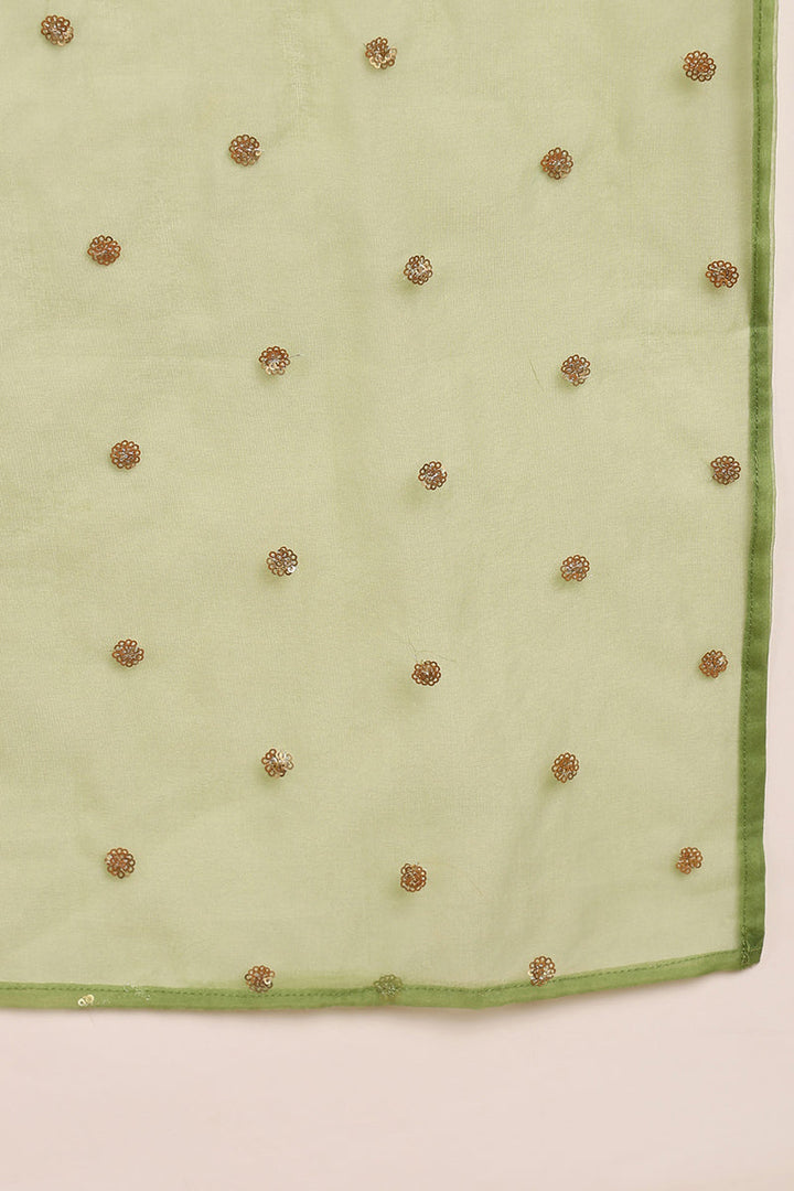 Green Poly Silk Solid Yoke Design Kurta Trousers With Dupatta | SHOBITAM