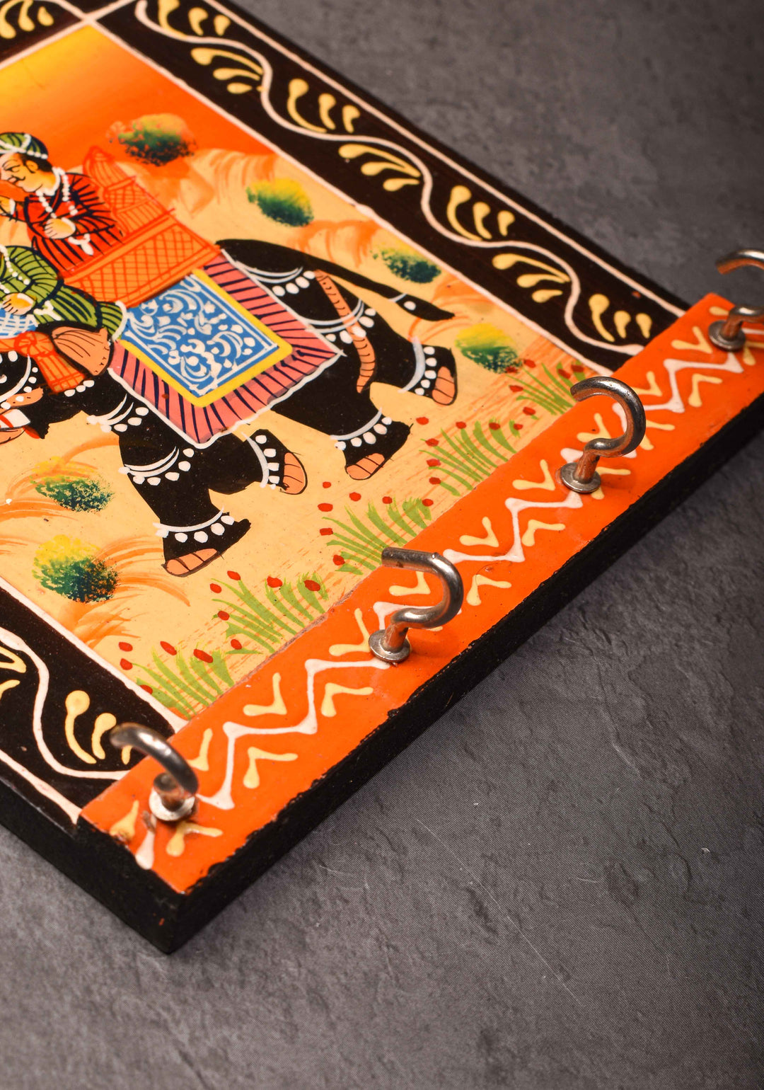 Small Wooden key Holder with Rajasthani Miniature Hand Painting