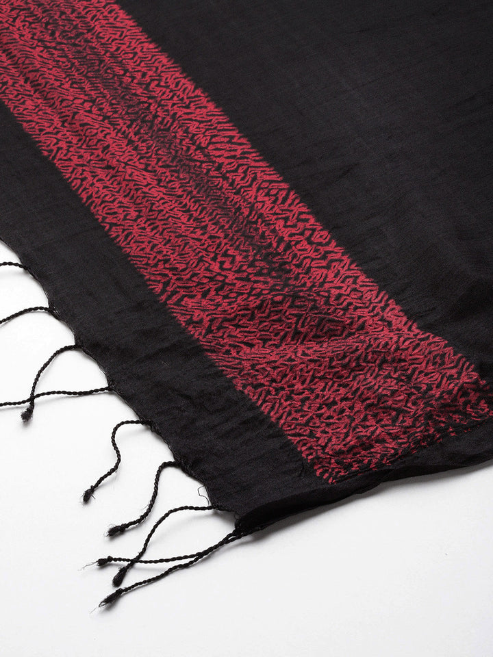 Hand Woven Shibori Tussar Silk Dupatta
