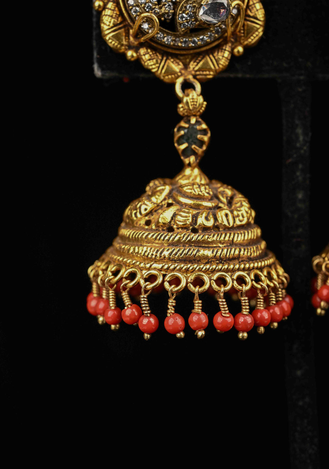 92.5 Pure Silver, Nakshi Jhumkas with Contemporary Encrusted stones