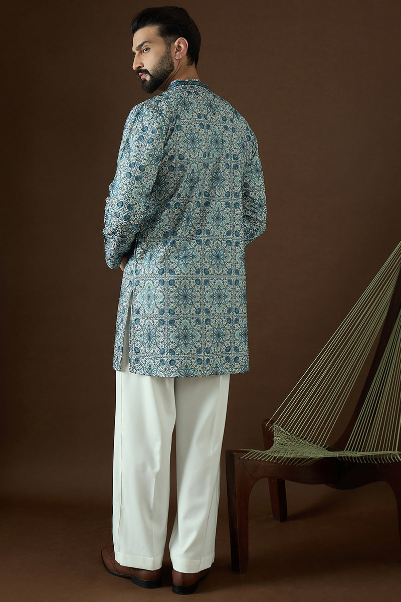 White Polyster Solid Embroidered Straight Kurta | SHOBITAM