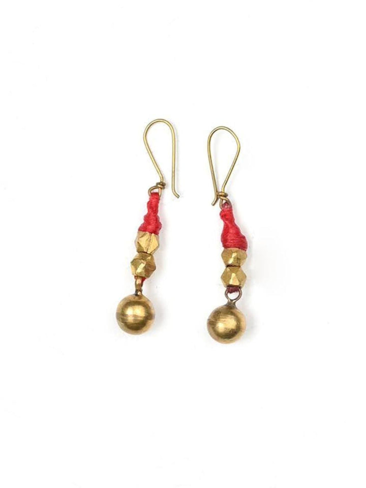 Red Beaded Tribal Pendant Set Jewellery | SHOBITAM