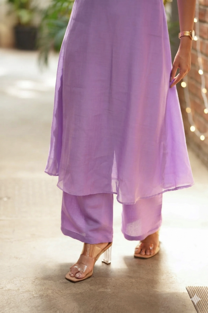 Aarna Lilac Kurta Set (Set of 2) | SHOBITAM