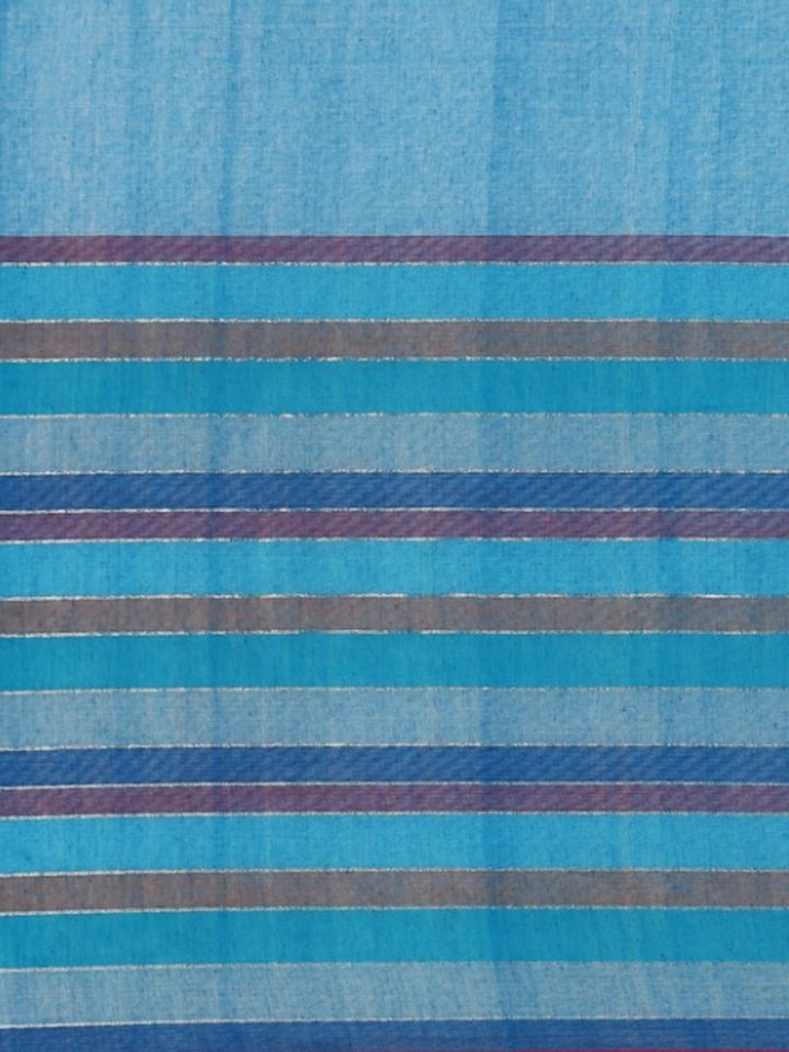 Blue Sequins Cotton Handloom Saree | SHOBITAM