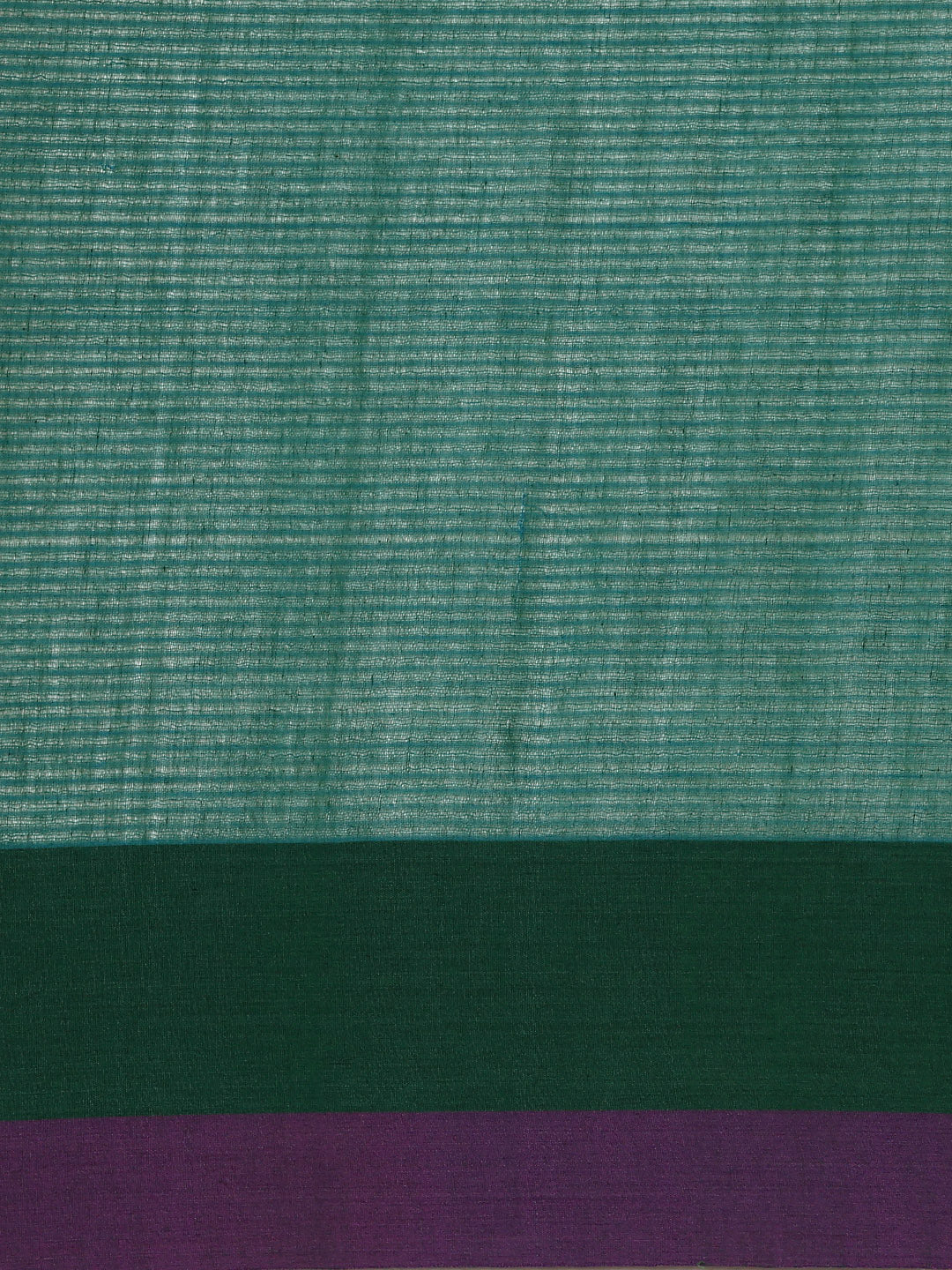 Green Purple Striped Cotton Saree | SHOBITAM