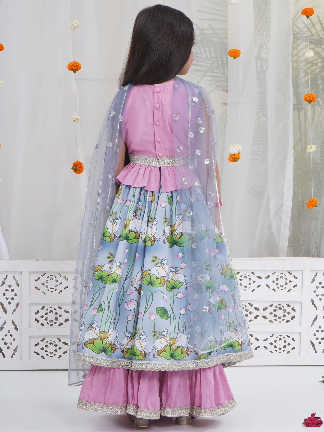 Girls Pious Kamdhenu Lehenga Set | SHOBITAM