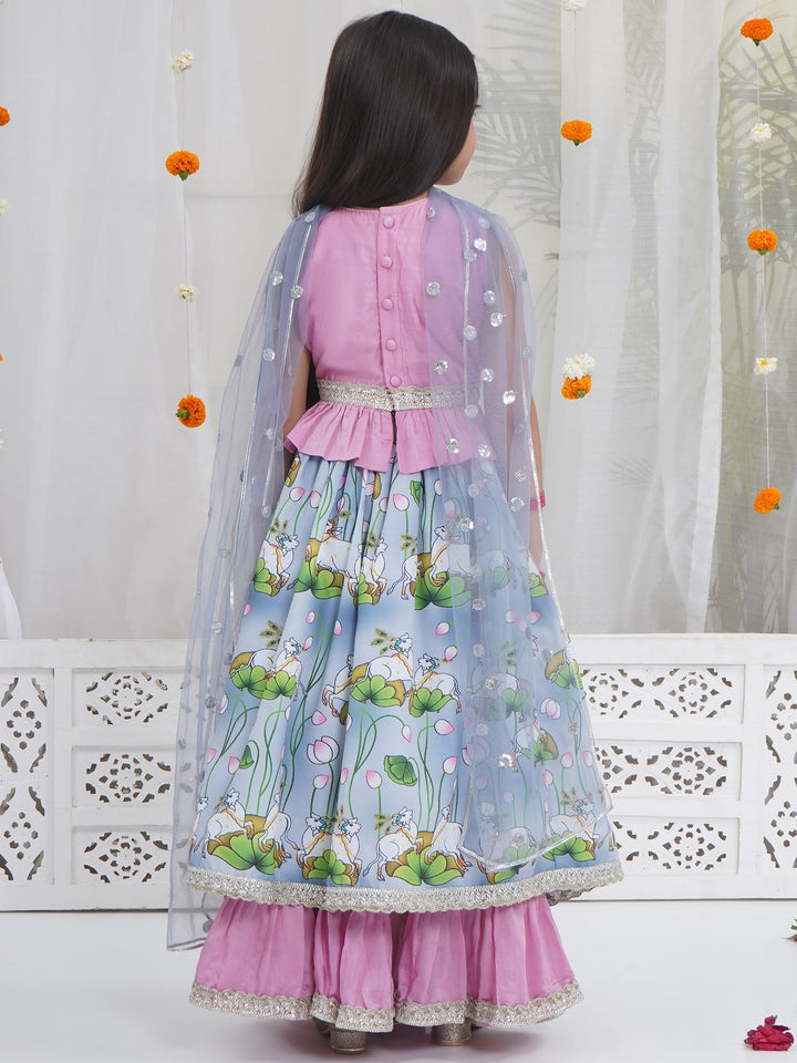 Girls Pious Kamdhenu Lehenga Set | SHOBITAM