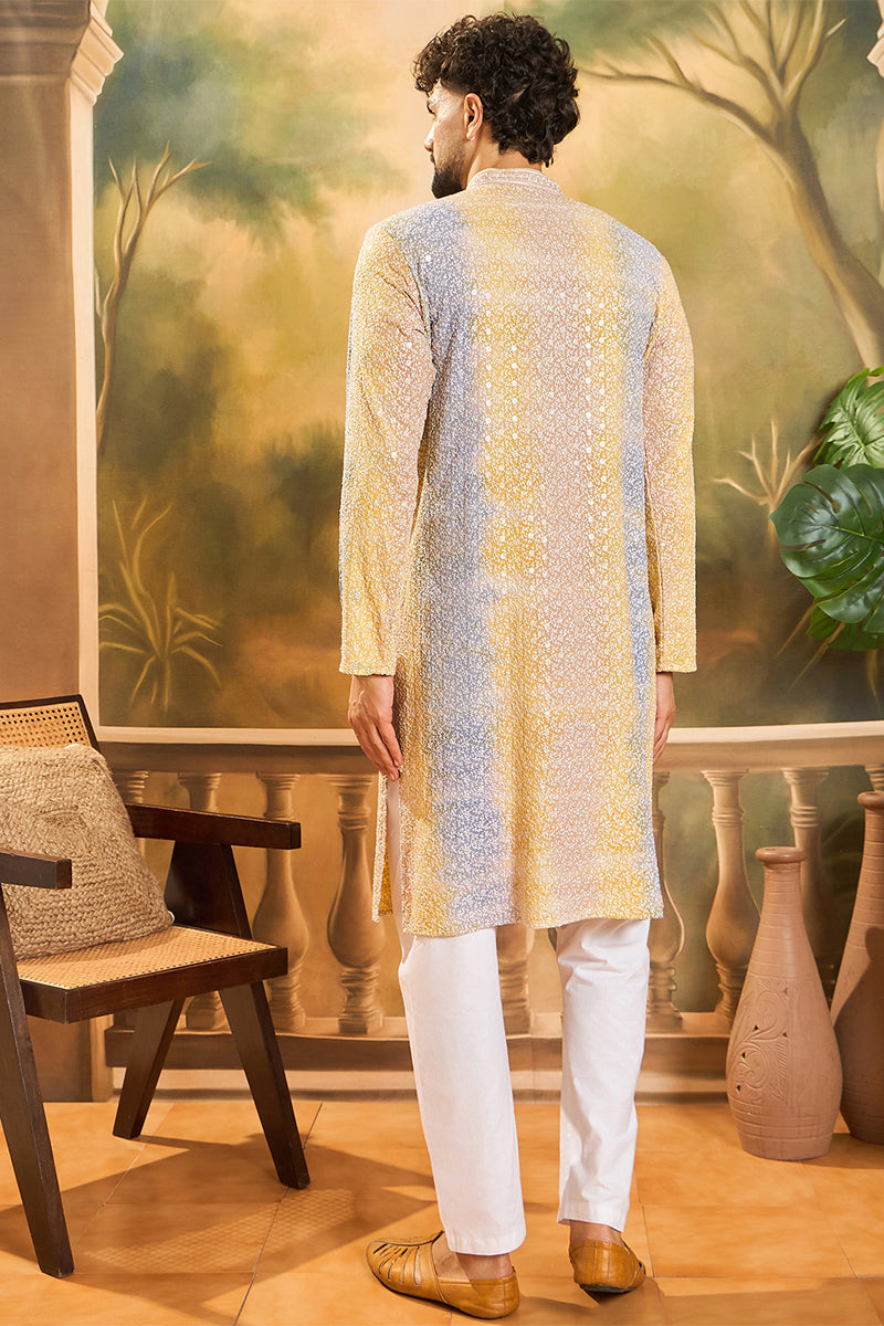 Multi Viscose Rayon Solid Embroidered Straight Kurta | SHOBITAM