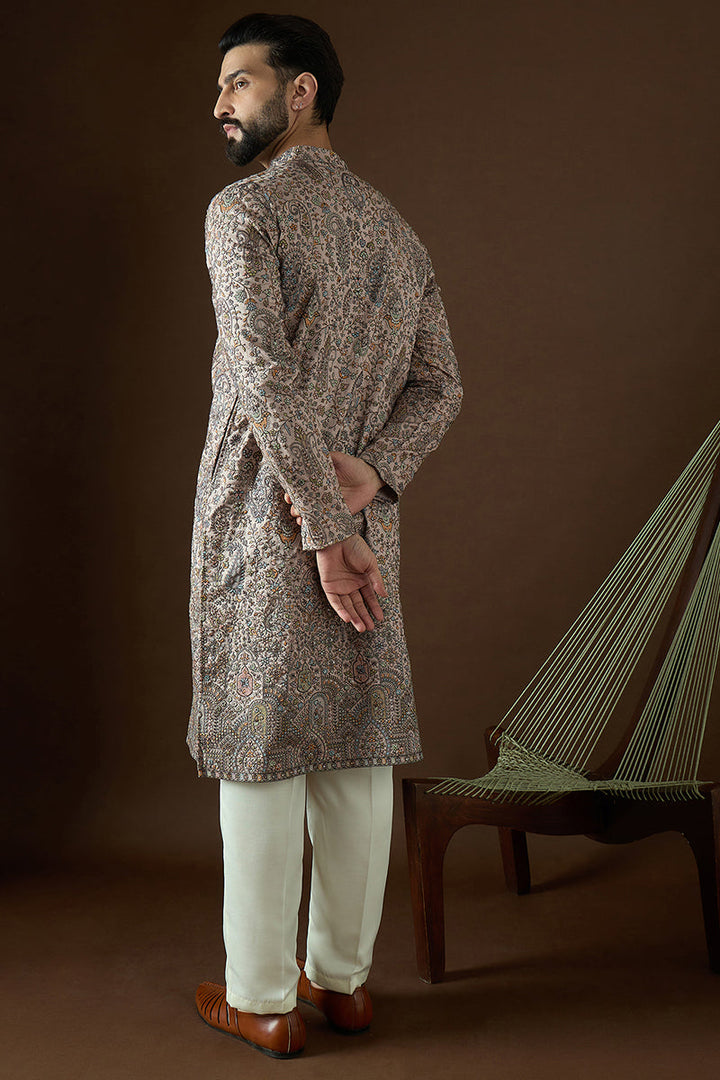 Multi Polyster Solid Embroidered Straight Kurta Sets | SHOBITAM