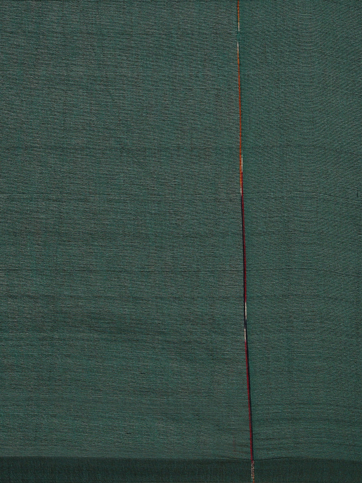 Bottle Green Pure Cotton Saree with Blouse piece