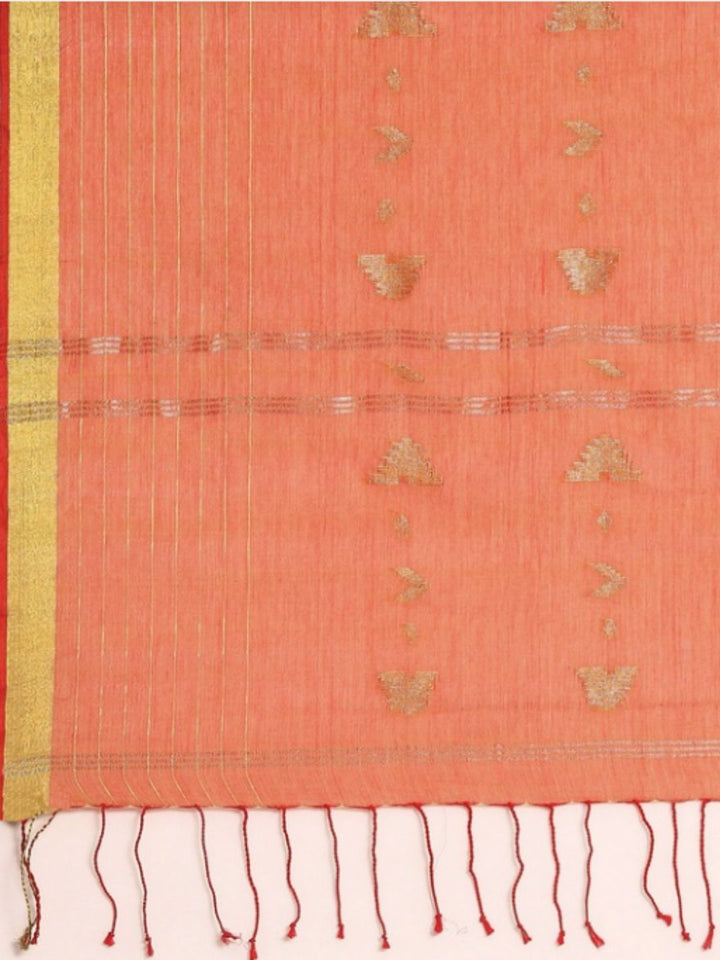 Handloom Zari buti Jamdani Cotton Saree with blouse piece | SHOBITAM