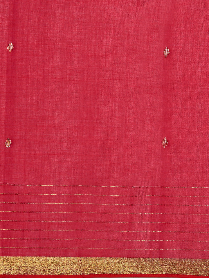 Handloom Zari buti Jamdani Cotton Saree with blouse piece | SHOBITAM