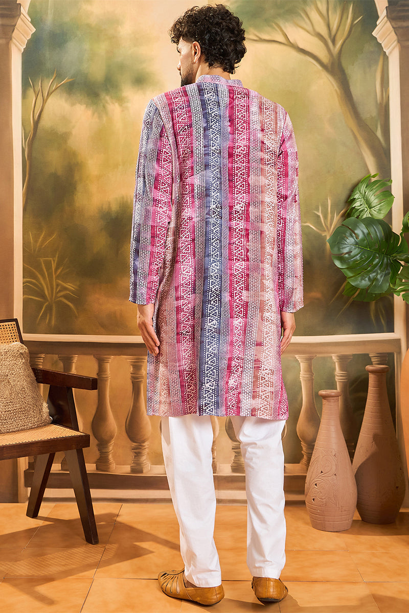 Multi Viscose Rayon Batik Printed Straight Kurta  | SHOBITAM