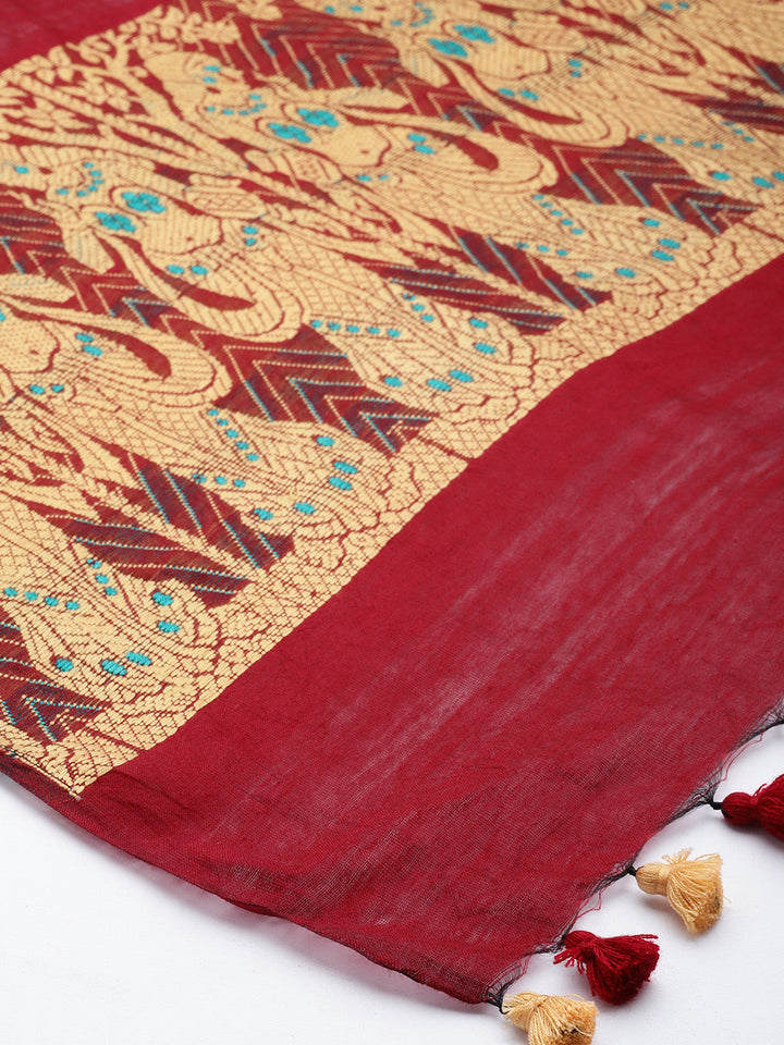 Handloom Baluchari Silk Cotton Dupatta | SHOBITAM