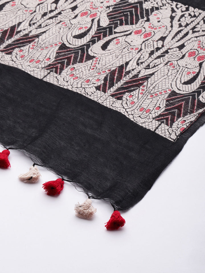 Handloom Baluchari Silk Cotton Dupatta | SHOBITAM