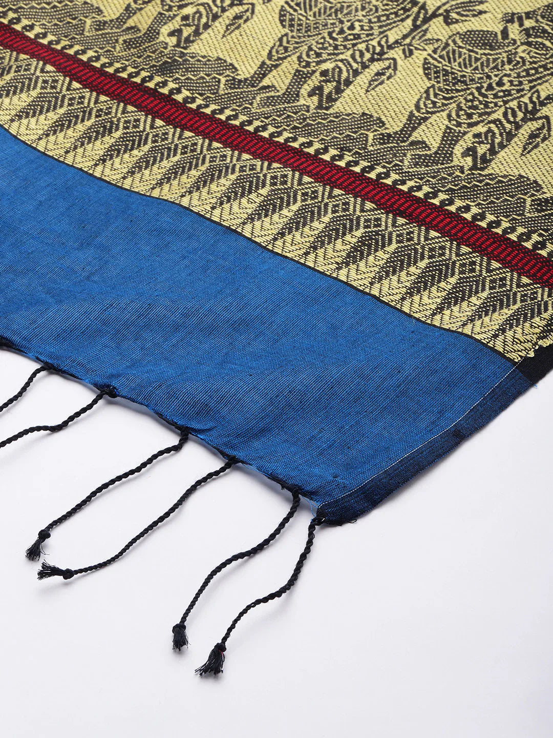 Blue Pure Matka Silk Handloom Baluchari Dupatta
