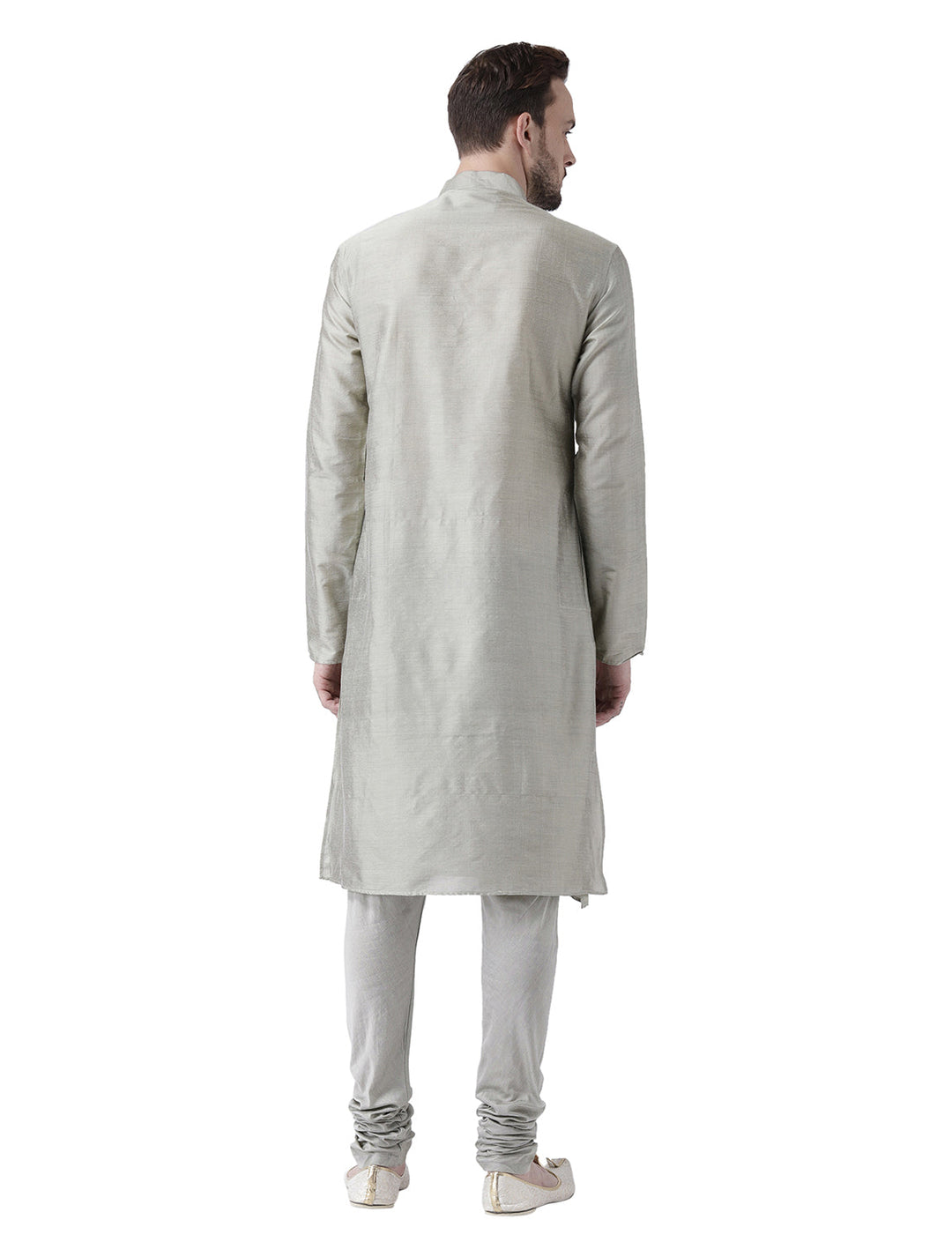 Silver Grey Solid Plain Kurta | SHOBITAM
