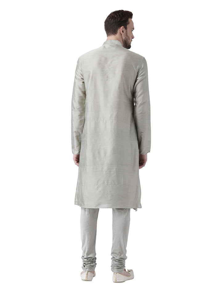 Silver Grey Solid Plain Kurta | SHOBITAM
