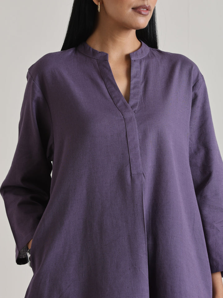 Plum Purple Relaxed Fit Co-Ord Set | SHOBITAM