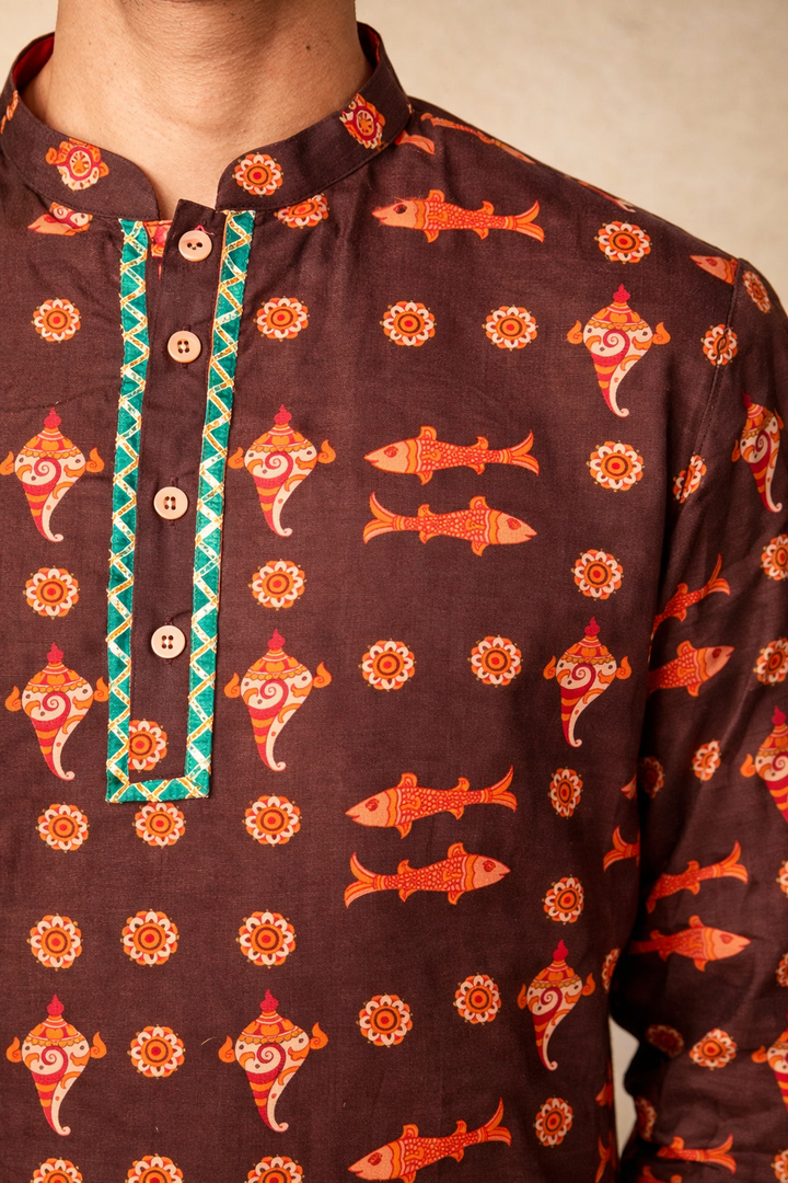 Matsya Mudra kurta man | SHOBITAM