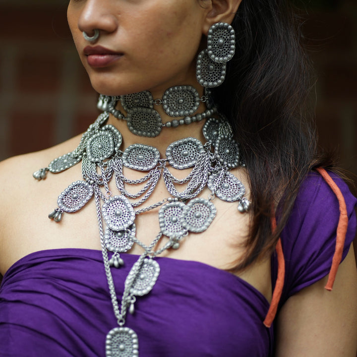 Jalakriti Chain Choker Necklace | SHOBITAM