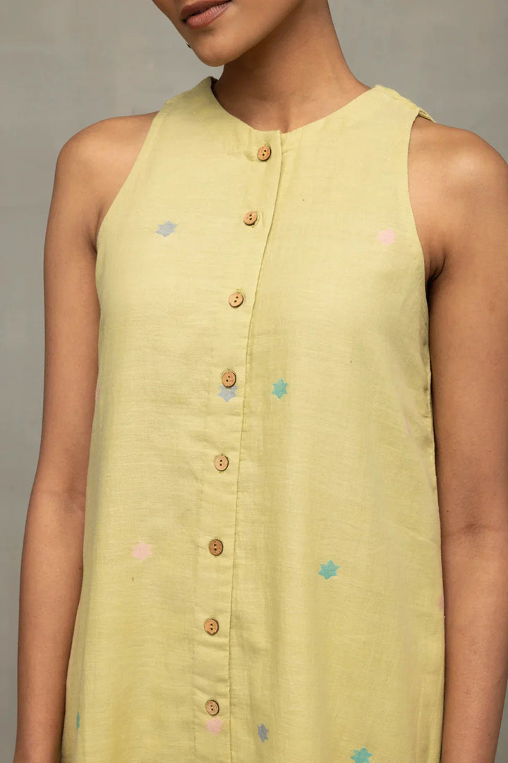 Mint Green A-Line Jamdani Co-Ord Set | SHOBITAM