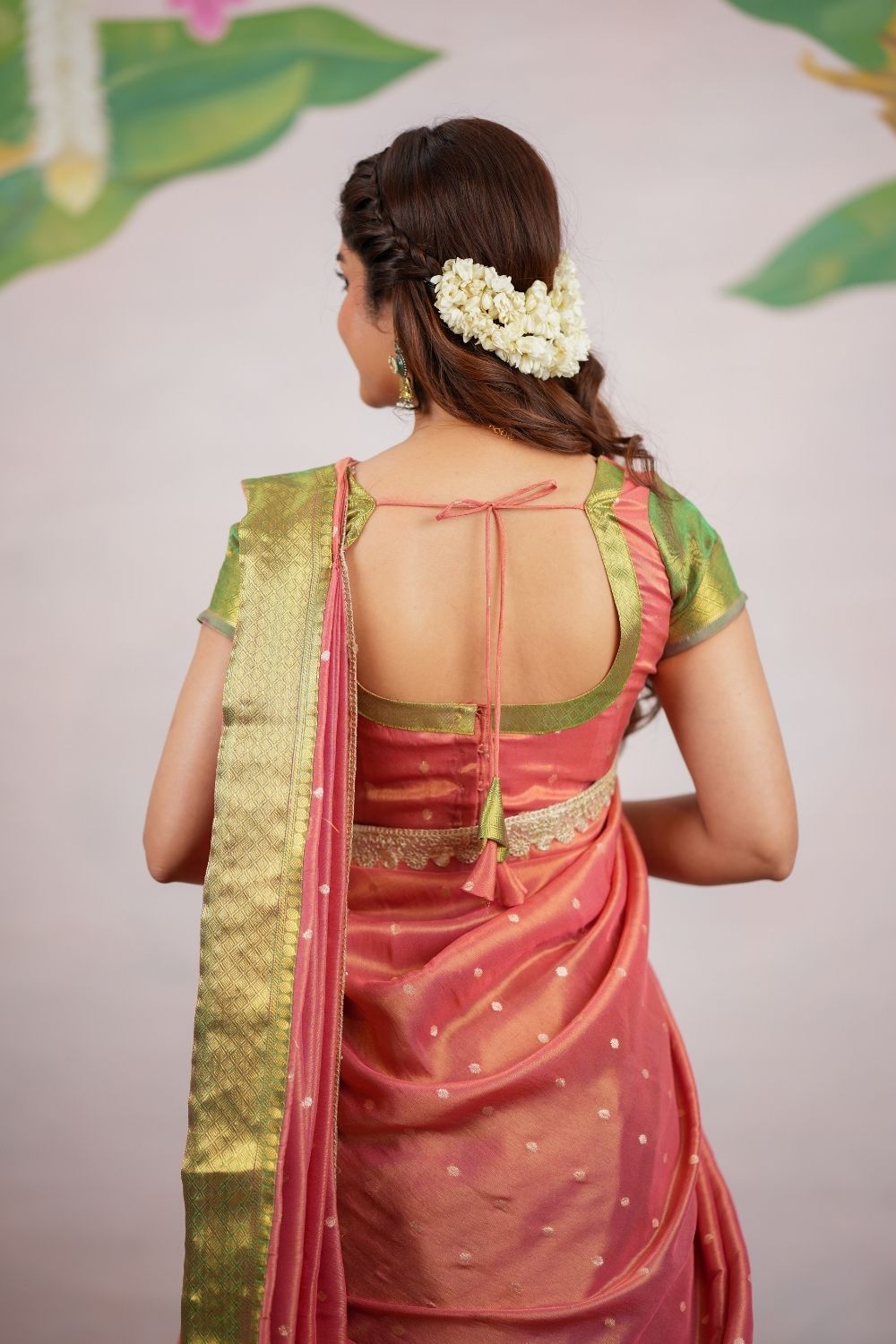 Tanisha Green Halfsaree (Set of 3) | SHOBITAM