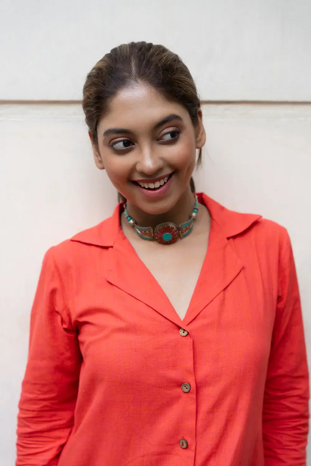 Tangerine Orange Pure Cotton Co-ord Set | SHOBITAM
